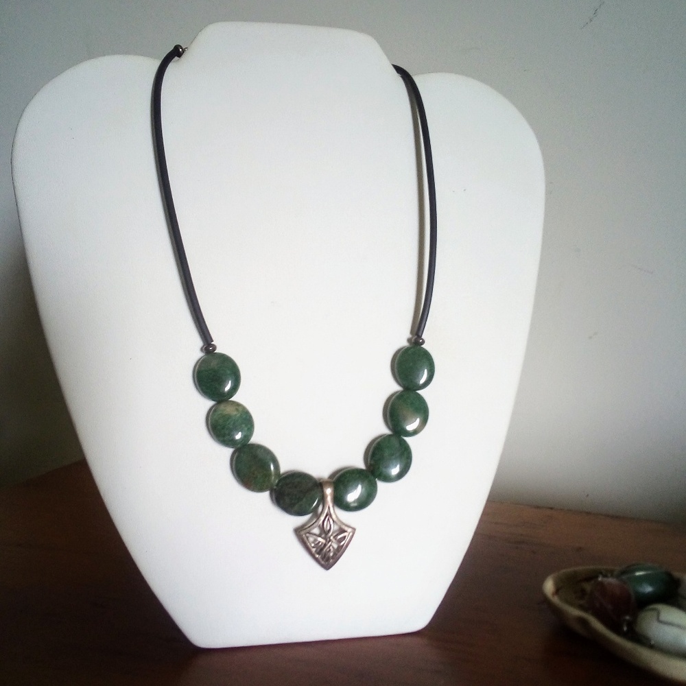Jade and Celtic Symbol necklace